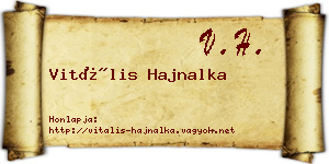 Vitális Hajnalka névjegykártya